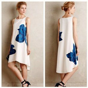 Anthropologie Ranna Gill Blue Floral High Lo Dress